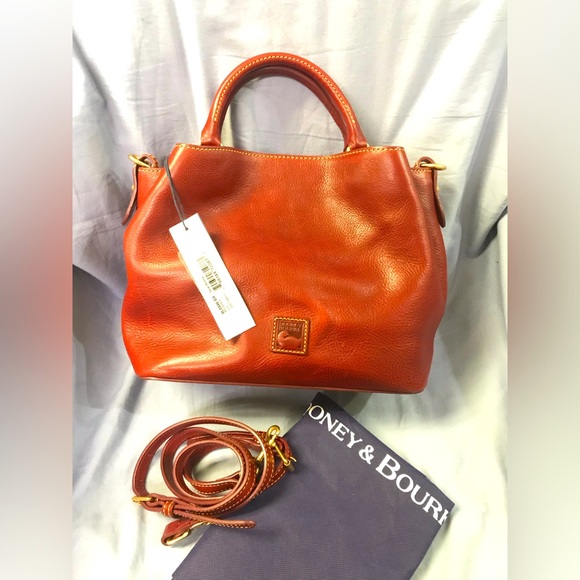 NWT Dooney & Bourke Florentine Leather Small Brenna with strap, color Bordeaux - Picture 1 of 13